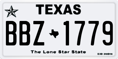 TX license plate BBZ1779