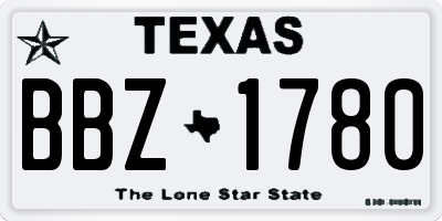 TX license plate BBZ1780