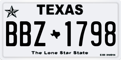 TX license plate BBZ1798