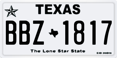 TX license plate BBZ1817