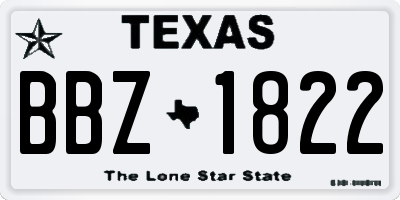 TX license plate BBZ1822