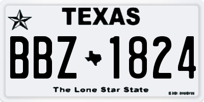 TX license plate BBZ1824