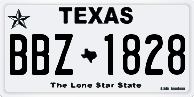 TX license plate BBZ1828