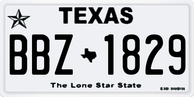 TX license plate BBZ1829