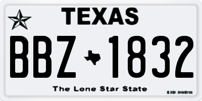 TX license plate BBZ1832