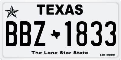 TX license plate BBZ1833