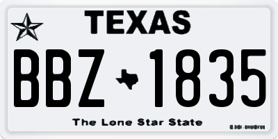 TX license plate BBZ1835