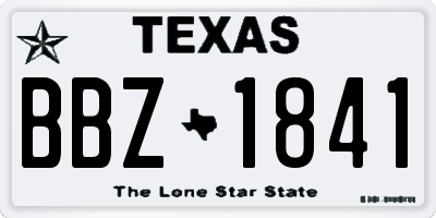 TX license plate BBZ1841