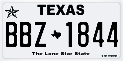 TX license plate BBZ1844