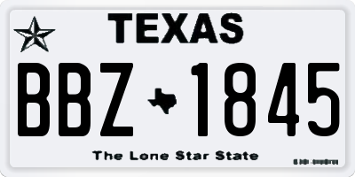 TX license plate BBZ1845