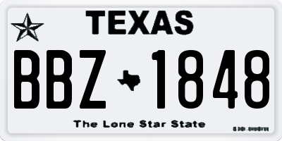 TX license plate BBZ1848