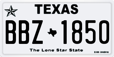 TX license plate BBZ1850