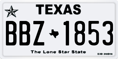 TX license plate BBZ1853