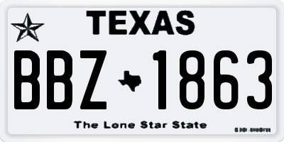 TX license plate BBZ1863