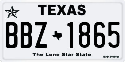 TX license plate BBZ1865