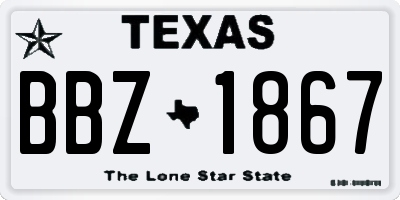 TX license plate BBZ1867