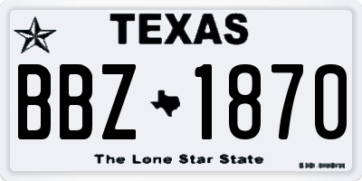 TX license plate BBZ1870