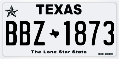 TX license plate BBZ1873