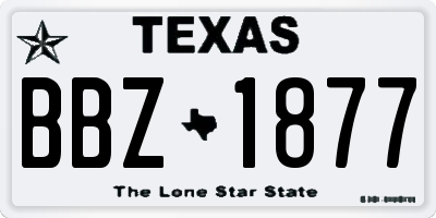 TX license plate BBZ1877