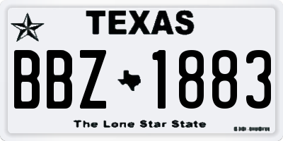 TX license plate BBZ1883