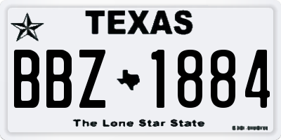 TX license plate BBZ1884