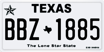 TX license plate BBZ1885