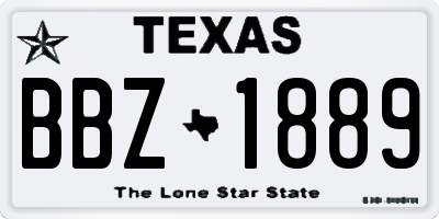TX license plate BBZ1889
