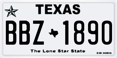TX license plate BBZ1890