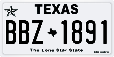 TX license plate BBZ1891