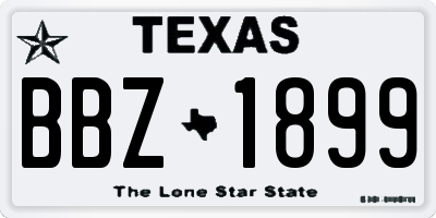 TX license plate BBZ1899