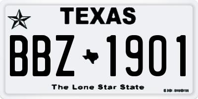 TX license plate BBZ1901