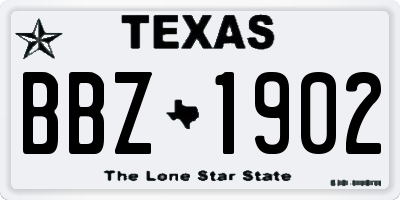 TX license plate BBZ1902