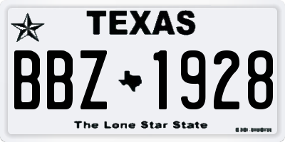 TX license plate BBZ1928