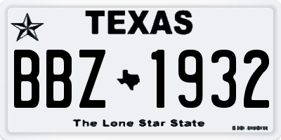 TX license plate BBZ1932