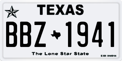TX license plate BBZ1941