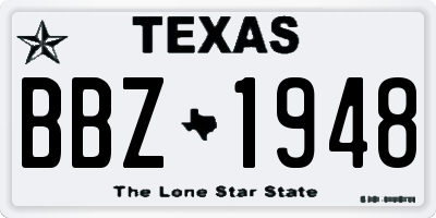TX license plate BBZ1948