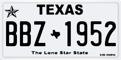 TX license plate BBZ1952