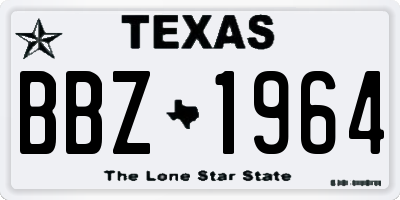 TX license plate BBZ1964