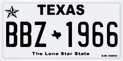 TX license plate BBZ1966