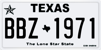 TX license plate BBZ1971