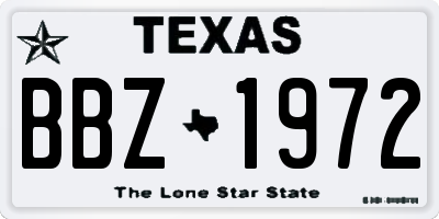 TX license plate BBZ1972