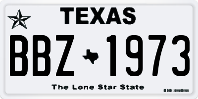 TX license plate BBZ1973