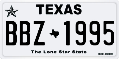 TX license plate BBZ1995