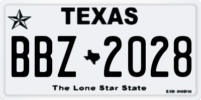 TX license plate BBZ2028
