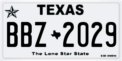 TX license plate BBZ2029