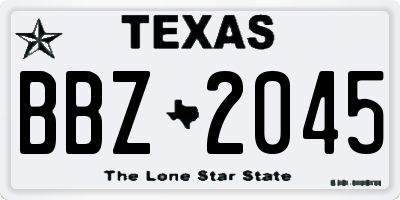 TX license plate BBZ2045