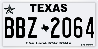 TX license plate BBZ2064