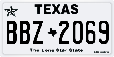 TX license plate BBZ2069