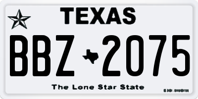 TX license plate BBZ2075