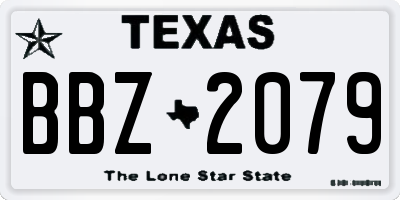 TX license plate BBZ2079